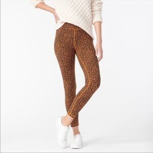 J. Crew NWT Weekend High-Rise 7/8 Cotton Stretch Leggings Leopard Print Size XS